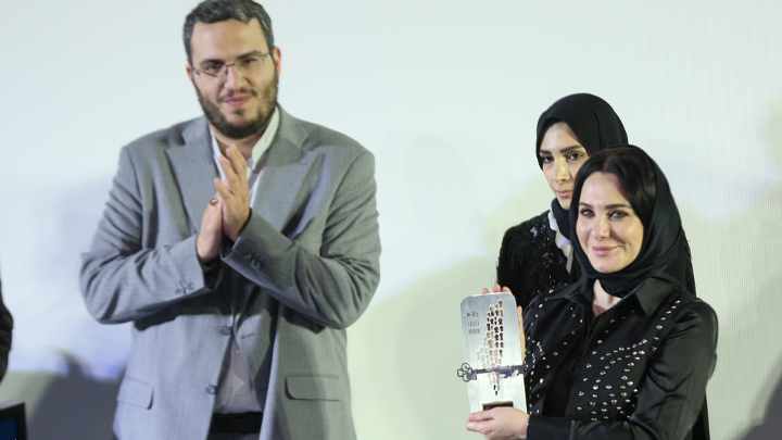 مراسم تجلیل از سلاف فواخرجی، بازیگر مطرح سوری فیلم «سرزمین فرشته‌ها»
